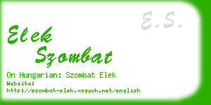 elek szombat business card